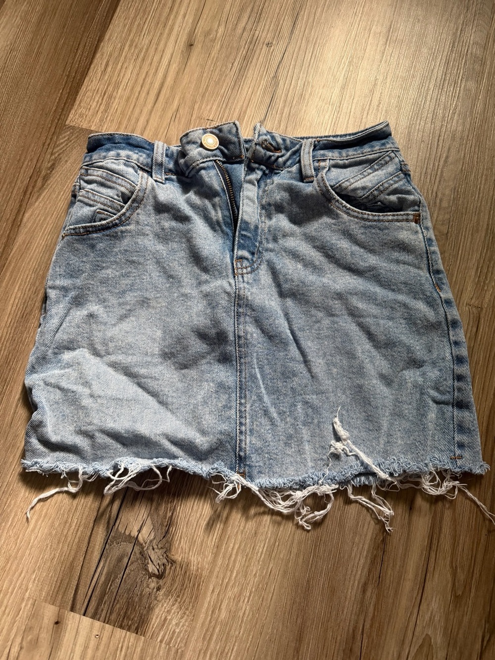 wild fable Light Blue Distressed Denim Mini Skirt